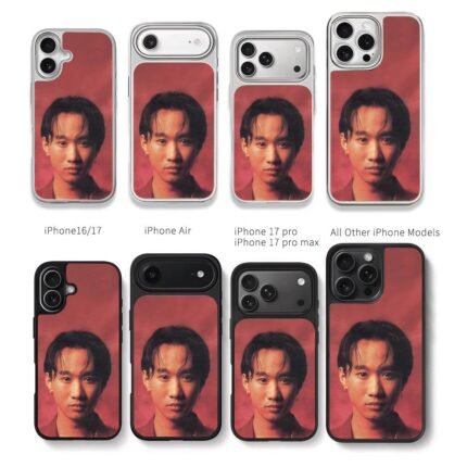 Portrait of Wong Ka Kui on dark red Chris Brown Phone Case Black Electroplated Silver For Iphone 11 To 17