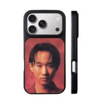 Portrait of Wong Ka Kui on dark red iPhone 17 Pro Max Black Case