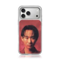Portrait of Wong Ka Kui on dark red iPhone 17 Pro Max Electroplated Silver Case1