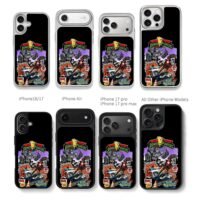 PowerPunkers punk police robot riot Chris Brown Phone Case Black Electroplated Silver For Iphone 11 To 17