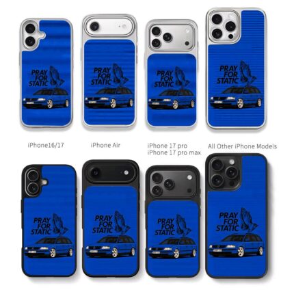 Pray for static blue VW wagon hands Chris Brown Phone Case Black Electroplated Silver For Iphone 11 To 17