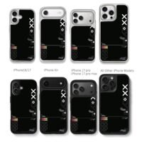 Printstream style X tech print Chris Brown Phone Case Black Electroplated Silver For Iphone 11 To 17