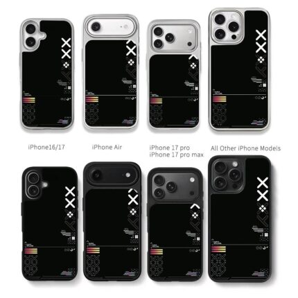 Printstream style X tech print Chris Brown Phone Case Black Electroplated Silver For Iphone 11 To 17