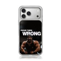 Prove them wrong gym muscle art iPhone 17 Pro Max Electroplated Silver Case1