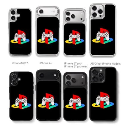 PS1 Sony classic controller logo Chris Brown Phone Case Black Electroplated Silver For Iphone 11 To 17