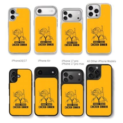 PUBG 3helmet soldier chicken dinner Chris Brown Phone Case Black Electroplated Silver For Iphone 11 To 17