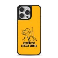 PUBG 3helmet soldier chicken dinner iPhone 16 Pro Max Black Case