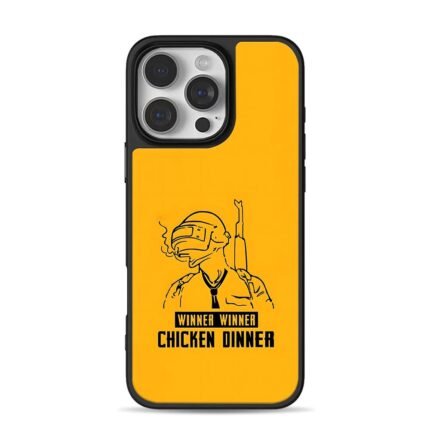 PUBG 3helmet soldier chicken dinner iPhone 16 Pro Max Black Case