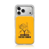 PUBG 3helmet soldier chicken dinner iPhone 17 Pro Max Electroplated Silver Case1