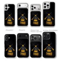 PUBG crossed rifles 3helmet winner Chris Brown Phone Case Black Electroplated Silver For Iphone 11 To 17