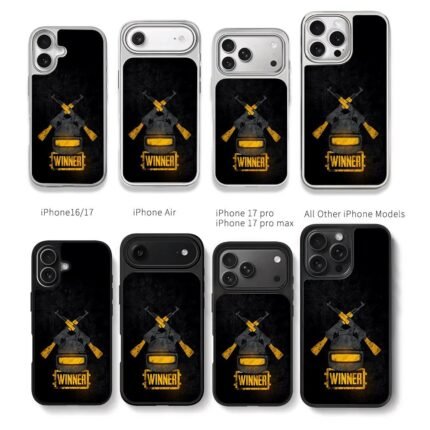 PUBG crossed rifles 3helmet winner Chris Brown Phone Case Black Electroplated Silver For Iphone 11 To 17