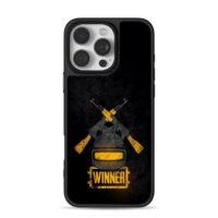 PUBG crossed rifles 3helmet winner iPhone 16 Pro Max Black Case