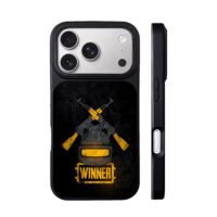PUBG crossed rifles 3helmet winner iPhone 17 Pro Max Black Case