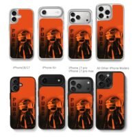 PUBG female level3 helmet art Chris Brown Phone Case Black Electroplated Silver For Iphone 11 To 17