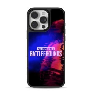 PUBG glitch neon art iPhone 16 Pro Max Black Case