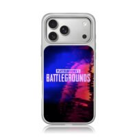 PUBG glitch neon art iPhone 17 Pro Max Electroplated Silver Case1