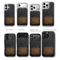 PUBG glowing neon logo dark bg Chris Brown Phone Case Black Electroplated Silver For Iphone 11 To 17