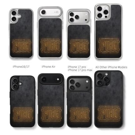 PUBG glowing neon logo dark bg Chris Brown Phone Case Black Electroplated Silver For Iphone 11 To 17