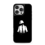 PUBG helmeted man in suit and tie iPhone 16 Pro Max Black Case