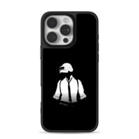 PUBG helmeted man in suit and tie iPhone 16 Pro Max Black Case