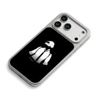 PUBG helmeted man in suit and tie iPhone 17 Pro Max Electroplated Silver Case2