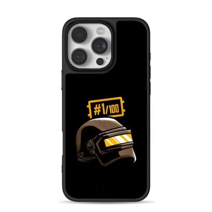 PUBG level 3 helmet 1 of 100 badge iPhone 16 Pro Max Black Case