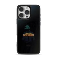 PUBG level 3 helmet soldier logo iPhone 16 Pro Max Black Case