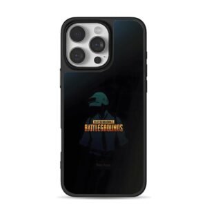 PUBG level 3 helmet soldier logo iPhone 16 Pro Max Black Case