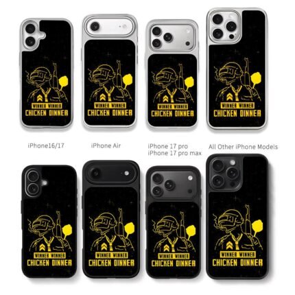 PUBG level3 helmet WWCD pan gun Chris Brown Phone Case Black Electroplated Silver For Iphone 11 To 17