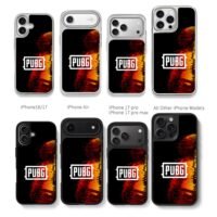 PUBG logo glitched fiery soldier Chris Brown Phone Case Black Electroplated Silver For Iphone 11 To 17
