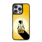 PUBG logo soldier silhouette yellow iPhone 16 Pro Max Black Case