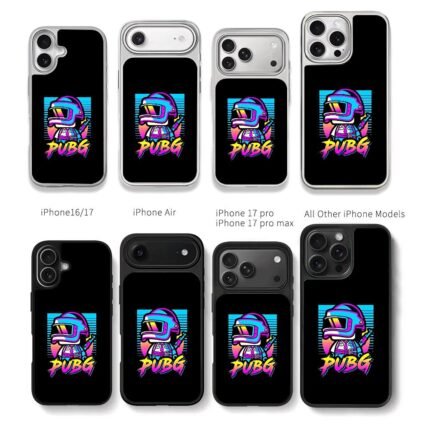 PUBG neon helmeted soldier with gun Chris Brown Phone Case Black Electroplated Silver For Iphone 11 To 17