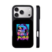 PUBG neon helmeted soldier with gun iPhone 17 Pro Max Black Case