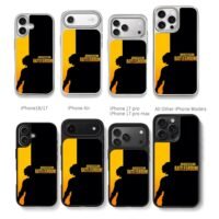 PUBG soldier silhouette game logo Chris Brown Phone Case Black Electroplated Silver For Iphone 11 To 17