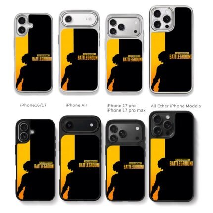PUBG soldier silhouette game logo Chris Brown Phone Case Black Electroplated Silver For Iphone 11 To 17