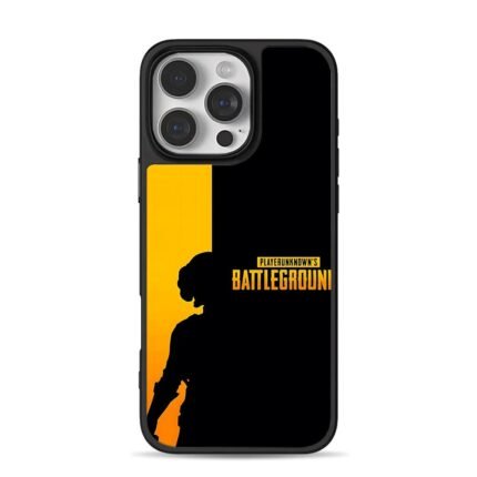 PUBG soldier silhouette game logo iPhone 16 Pro Max Black Case