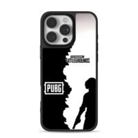 PUBG soldier with gun silhouette iPhone 16 Pro Max Black Case