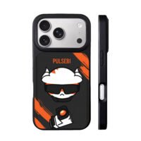Pulsebi horned cat orange black art iPhone 17 Pro Max Black Case