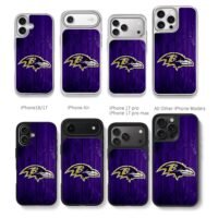 Purple Baltimore Ravens logo Chris Brown Phone Case Black Electroplated Silver For Iphone 11 To 17