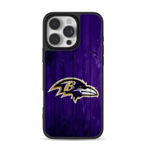 Purple Baltimore Ravens logo iPhone 16 Pro Max Black Case