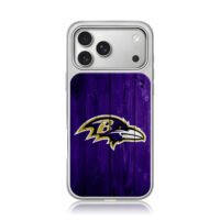 Purple Baltimore Ravens logo iPhone 17 Pro Max Electroplated Silver Case1