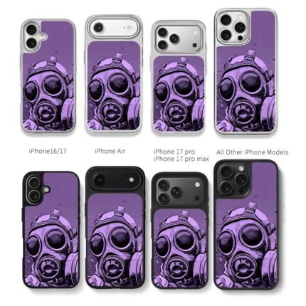 Purple comic apoc gas mask art Chris Brown Phone Case Black Electroplated Silver For Iphone 11 To 17