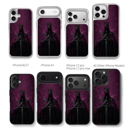 Purple crowned sword king art Chris Brown Phone Case Black Electroplated Silver For Iphone 11 To 17