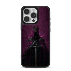 Purple crowned sword king art iPhone 16 Pro Max Black Case
