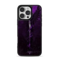 Purple fallen sword wing art Afera iPhone 16 Pro Max Black Case