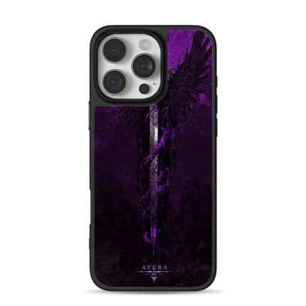 Purple fallen sword wing art Afera iPhone 16 Pro Max Black Case