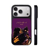 Purple glowing two Noisy Boy robots iPhone 17 Pro Max Black Case