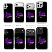 Purple graffiti Paully Villanova crown Chris Brown Phone Case Black Electroplated Silver For Iphone 11 To 17