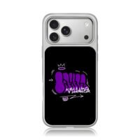 Purple graffiti Paully Villanova crown iPhone 17 Pro Max Electroplated Silver Case1