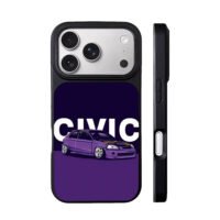 Purple Honda Civic with CIVIC iPhone 17 Pro Max Black Case